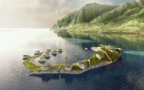 A concept for the floating island project in French Polynesia