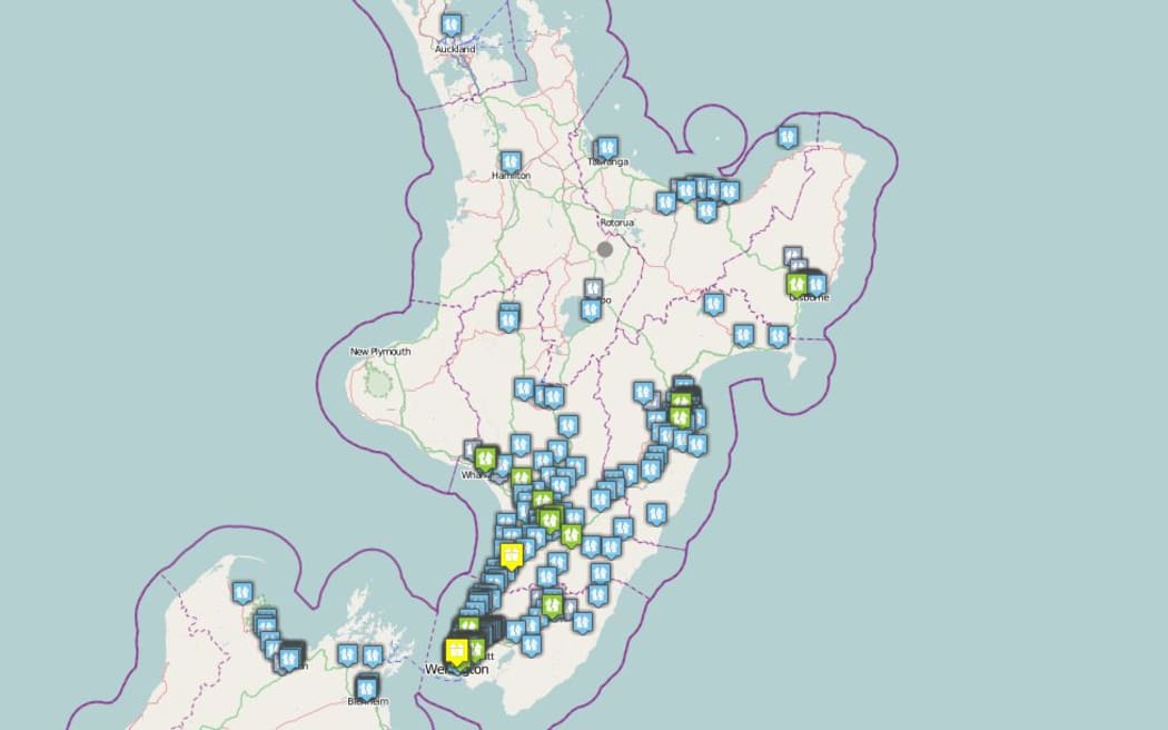 GNS map showing 'felt reports'