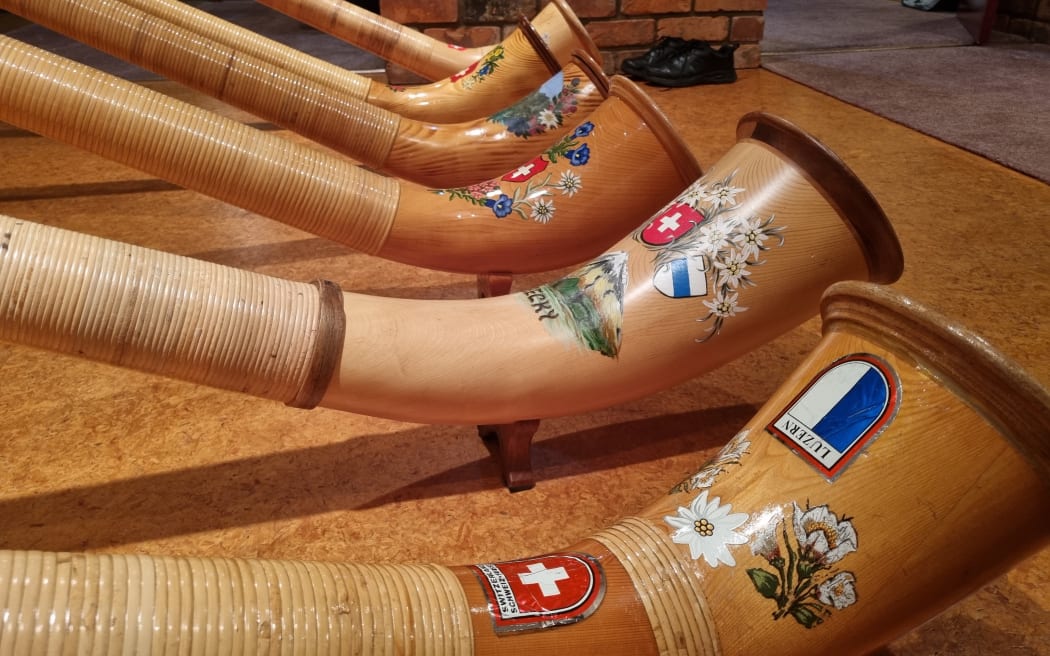 Alpine horns at the Taranaki Swiss Club.
