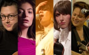 Female NZ musicians (from left) Nadia Reid, Lorde, Ladi6, Aldous Harding and Anika Moa have made huge strides in getting their music out there, but are still heavily outnumbered by the blokes.