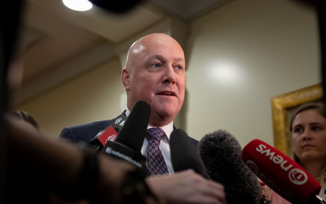 File photo. Christopher Luxon has so far refused to say whether National would overturn the Labour government's ban on foreign house buyers. Photo: RNZ / Angus Dreaver