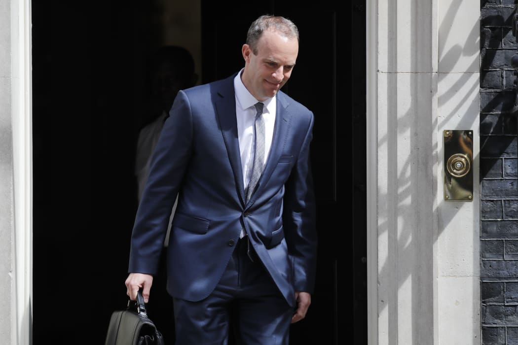 Britain's new Brexit Minister Dominic Raab leaves 10 Downing Street on July 9, 2018.