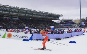 Makeleta Stephan competing at the Nordic World Ski Championships in Lahti.