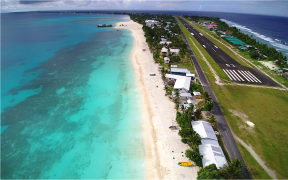 Tuvalu Funafuti airport 1500m foreshore beach renourishment.