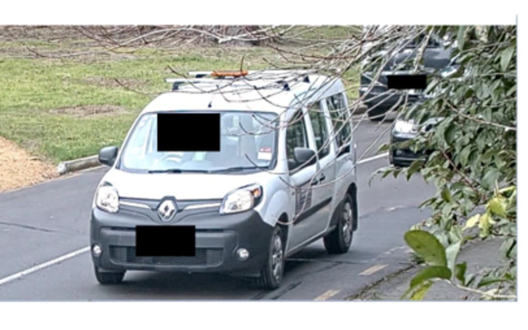 An example of a thumbnail photo from an ANPR camera run by Massey University shows the picture captures those in the cab of a vehicle.