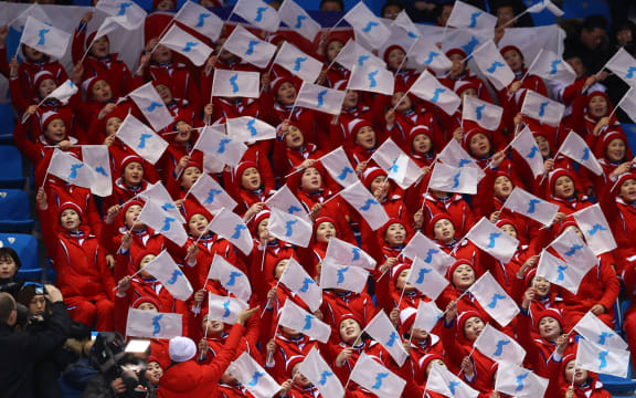 North Korean cheerleaders 2018 Winter Olympics PyeongChang, Korea.