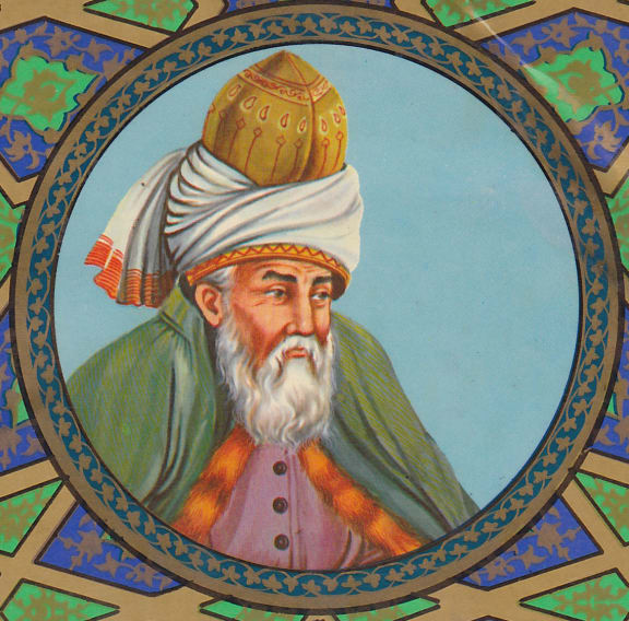 Artistic depiction of Rumi, 1980