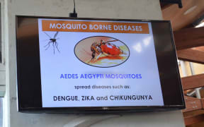 A mosquito disease warning at Rarotonga Airport.