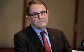 John Banks addresing the media after the Court of Appeal cancelled an order he should be retried on a charge relating to election expenses