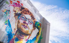 The giant Ed Sheeran mural in Dunedin