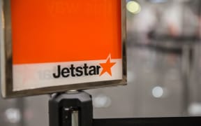 Jetstar sign at Auckland Airport.