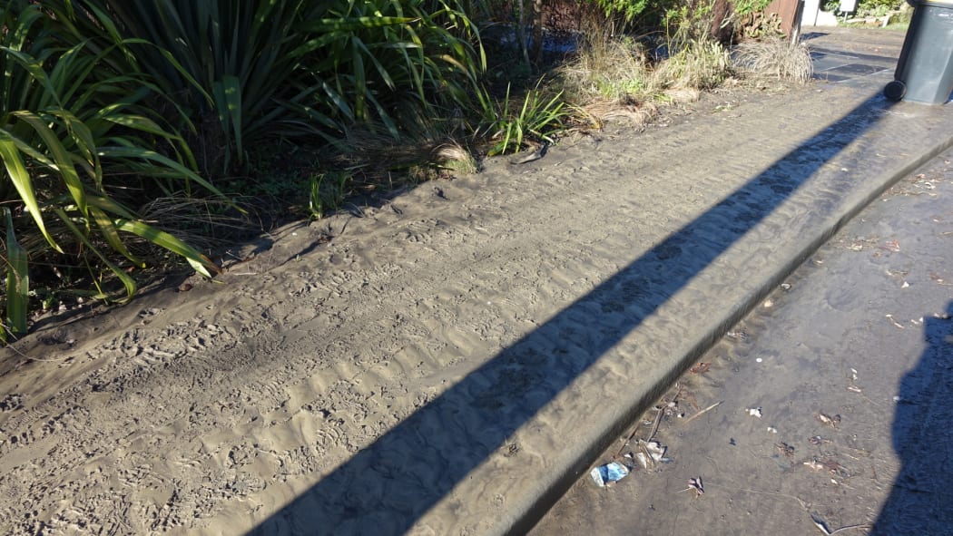 "Toxic sludge" left on one Christchurch driveway by the receding floodwaters