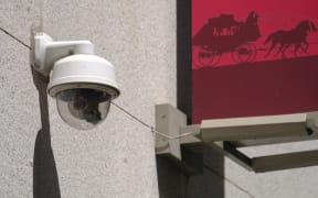 This photo taken Tuesday, May 7, 2019, shows a security camera in the Financial District of San Francisco. San Francisco is on track to become the first U.S. city to ban the use of facial recognition by police and other city agencies