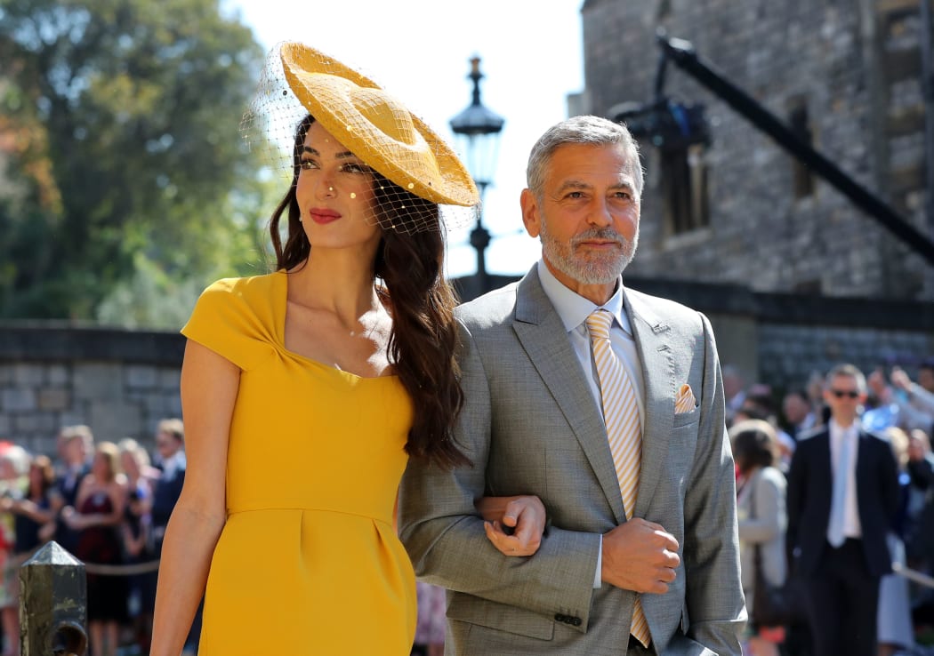 Amal Clooney and US actor George Clooney were among the many celebrities at the royal wedding.
