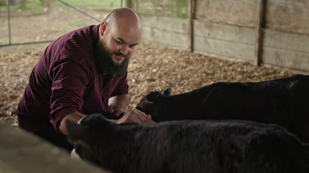 Journalist Baz Macdonald in a scene from the TVNZ documentary series Milk and Money