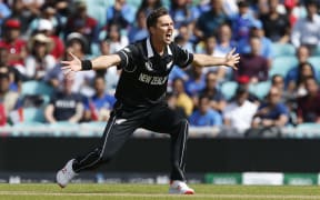 Trent Boult appeals for a wicket in the Black Caps World Cup warm up match against India. 27.5.19