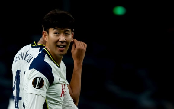 Heung-Min Son celebrates with Tottenham Hotspur