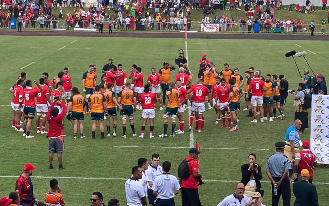 Tonga defeated Australia A 27-24 in Nuku'alofa on Friday, 14 July 2023.