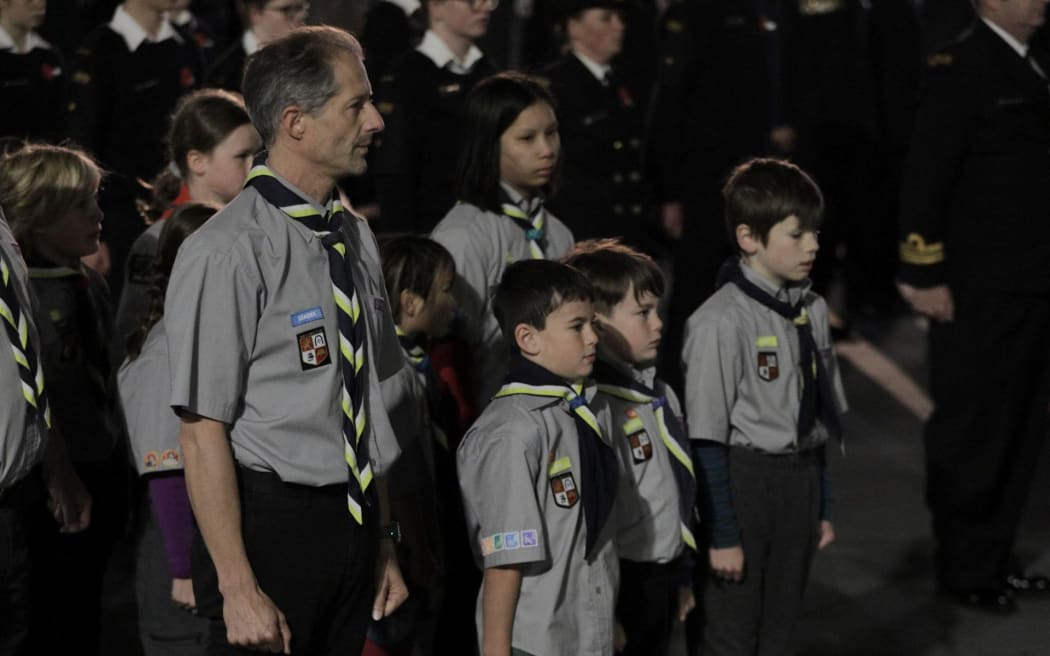 Thousands gather in Wellington at Pukeahu National War Memorial Park for the Anzac Day 2023 dawn service.