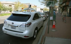 Google's Lexus RX 450H Self-Driving Car - parked in Washington, DC in April 2014