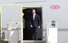 Britain's Prince William arrives at Amman's Marka military airport on 24 June, 2018, for a two-day visit in Jordan.
