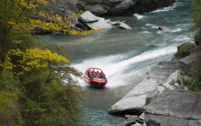 A file photo of a jet boat on the Shotover River near Queenstown.