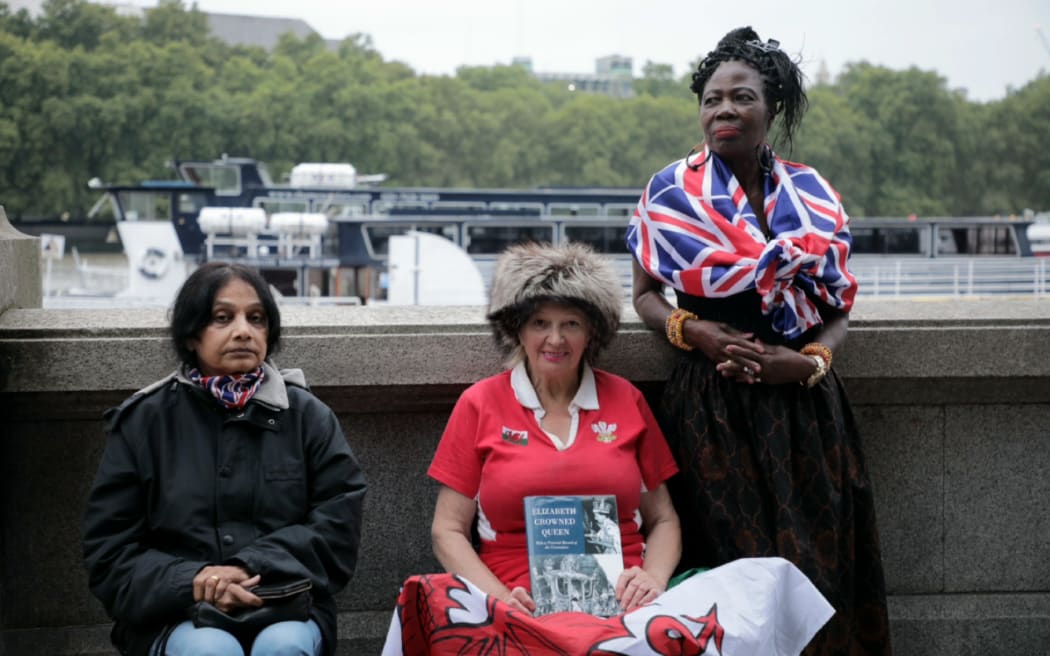 People starting to queue on Lambeth Bridge Southside for the Queen's lying in state on 13 September 2022.