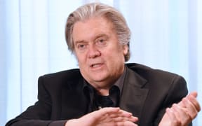 The former Trump chief strategist Stephen Bannon speaks during an interview conducted by Yomiuri Shimbun in Tokyo on March 6, 2019.