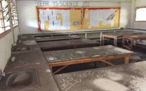 The principal of St Patrick's College on Ambae said the ash had spilled into every classroom, forcing the school to close last Friday.
