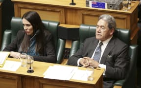 Jacinda Ardern and Winston Peters at The House.