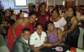 Guests pose during the Samoa Fa’afafine Association's(SFA) Fa’afafine Industry Variety Awards (FIVA) held on Friday 09-12-2016.