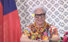 Samoa's prime minister, Fiame Naomi Mata'afa, addresses the UN Human Rights Council in a session for her country's Universal Periodic Review, 4 November, 2021.