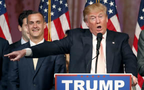 Republican presidential candidate Donald Trump with his campaign manager Corey Lewandowski in March.
