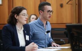 Max Tweedie and Teri O'Neill speak to the Justice Committee about the petition behalf of Young Labour and the Young Greens asking for a ban on gay conversion therapy.