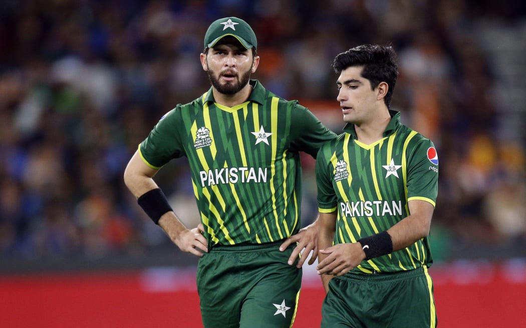 Pakistan's Shaheen Afridi and Naseem Shah during the ICC Men’s T20 World Cup