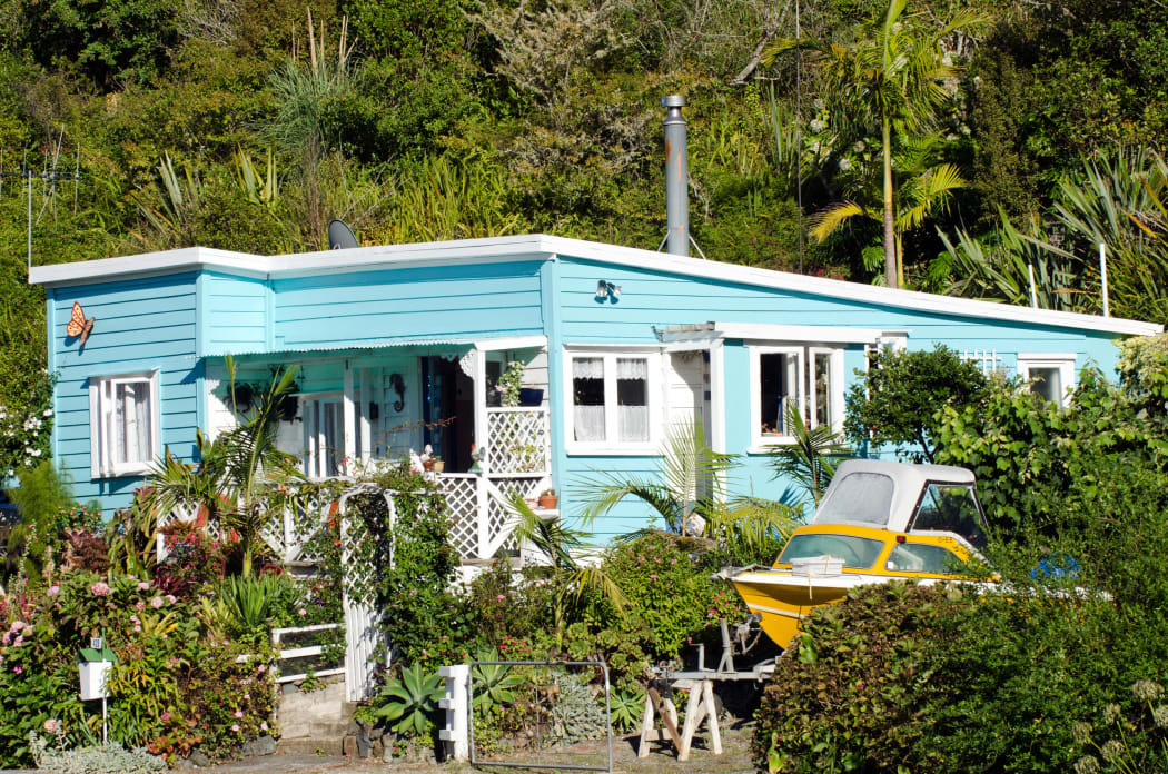 Remote bach holiday house on February 13 2013 in Whangaroa Harbour , New Zealand.