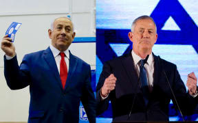Prime Minister Benjamin Netanyahu and his main centrist rival, Benny Gantz.