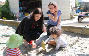 Prime Minister Jacinda Ardern at the Point Chevalier Playcentre.