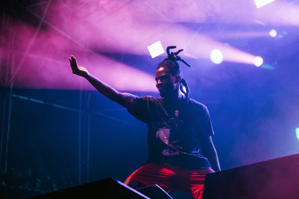 Denzel Curry performing at Laneway 2019