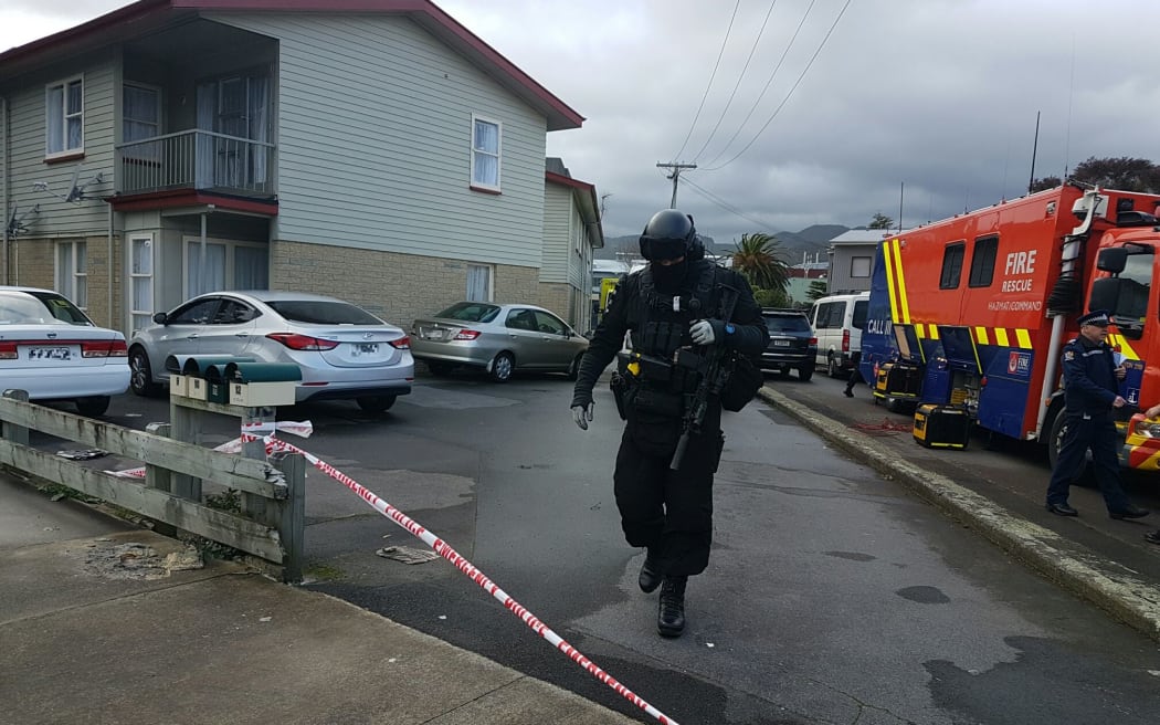 Armed police were called to the house at Kings Crescent, Lower Hutt.