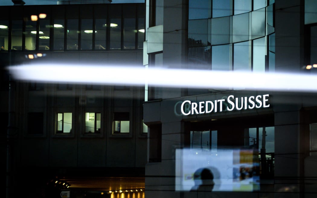 The logo of Swiss banking group Credit Suisse on November 11, 2018 in Geneva.