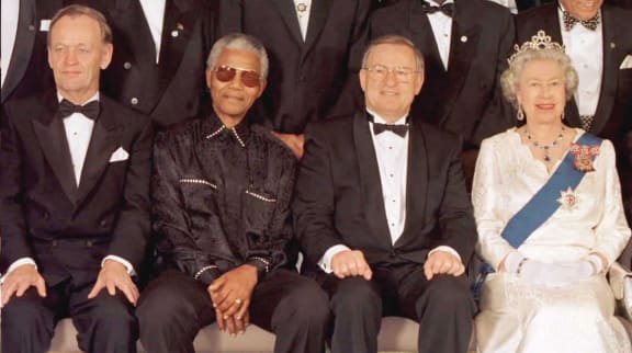 From left: Canadian Prime Minister Jean Chretien, South African President Nelson Mandela, New Zealand Prime Minister James Bolger and The Queen in Auckland for CHOGM in 1995.