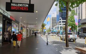 A quiet Queen Street in central Auckland on Friday 13/11/20.
