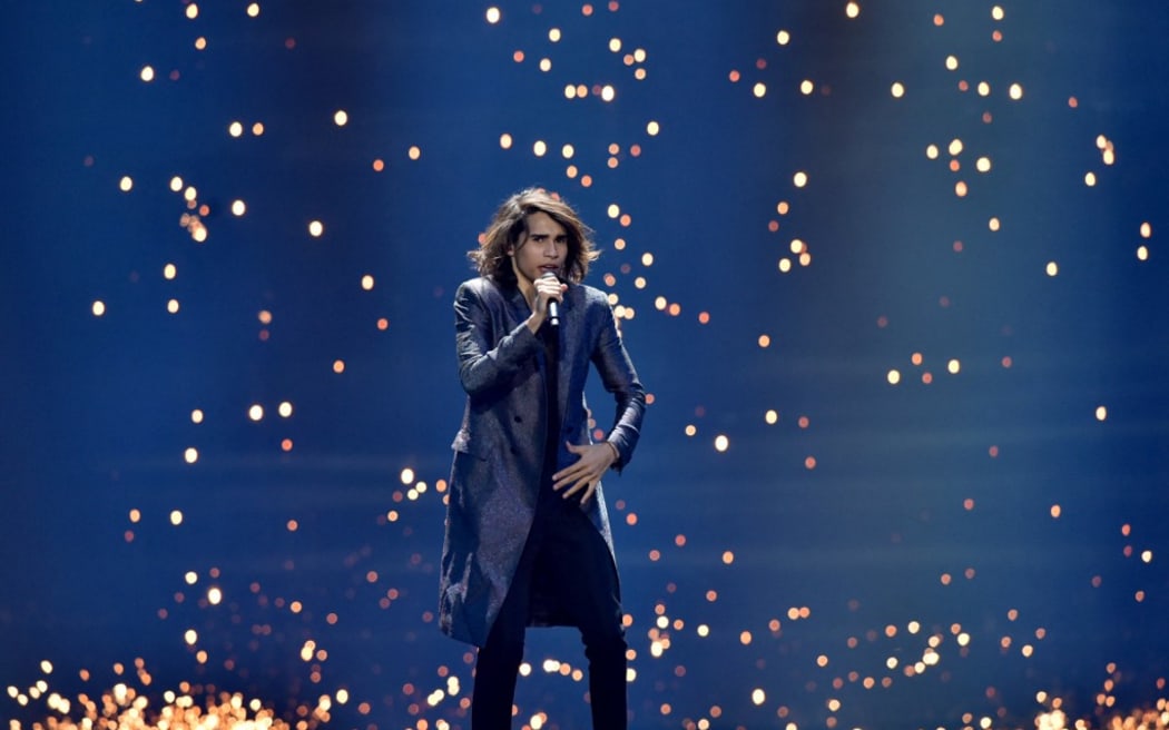 Isaiah Firebrace of Australia performs with the song 