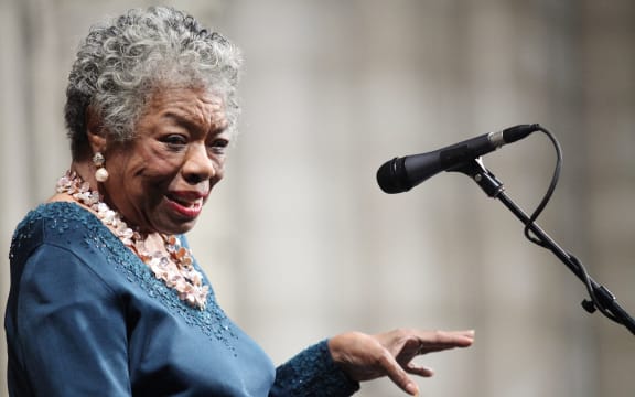NEW YORK - FEBRUARY 24: Writer Maya Angelou attends the memorial celebration for Odetta at Riverside Church on February 24, 2009 in New York City.   Astrid Stawiarz/Getty Images/AFP (Photo by Astrid Stawiarz / GETTY IMAGES NORTH AMERICA / Getty Images via AFP)