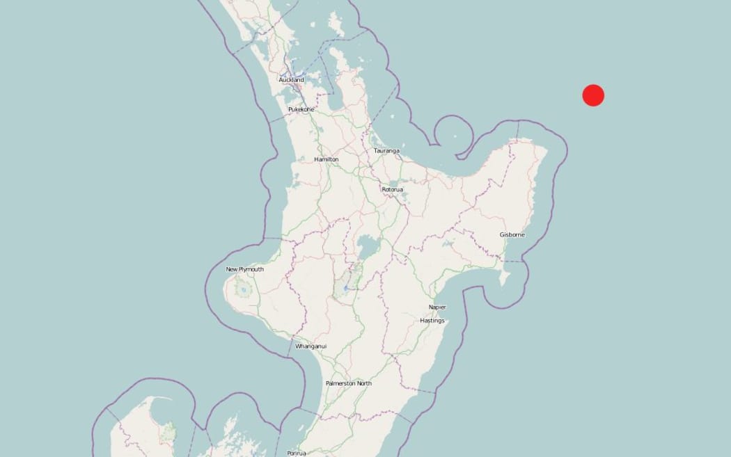 The quake was centred 100 km north-east of Te Araroa.
