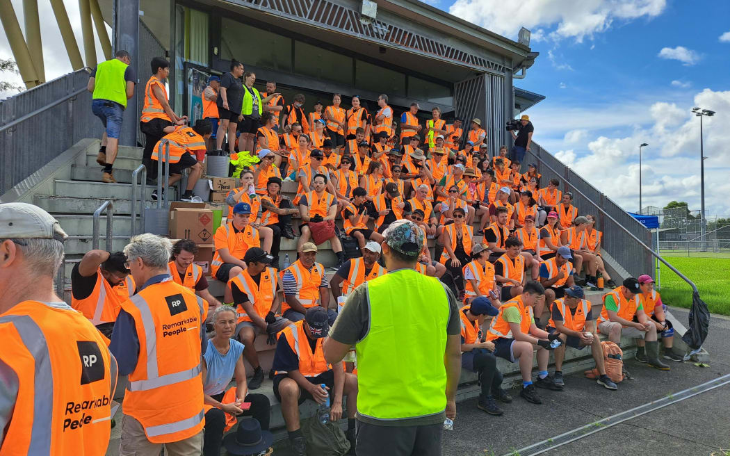 The Student Volunteer army gather at Starling Park before helping the West Auckland community.