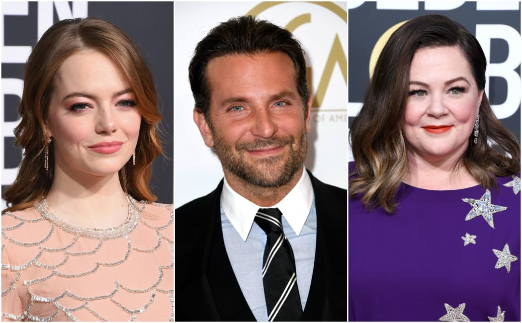 Emma Stone (L), Bradley cooper and Melissa McCarthy have all been nominated for an Oscar.