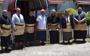 Tongan nobles after casting their votes. 18 November 2021