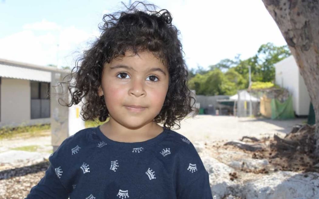 Melanie, a three-year-old refugee on Nauru.